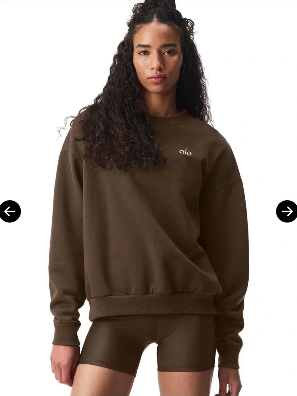 ALO Yoga  Chocolate Brown Crewneck Sweatshirt
